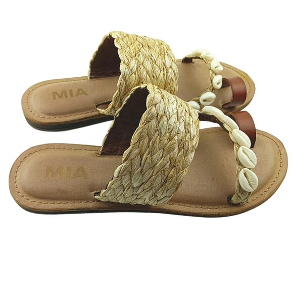 MIA Women's Bea Raffia and Seashell Sandals 6M - Picture 3 of 9